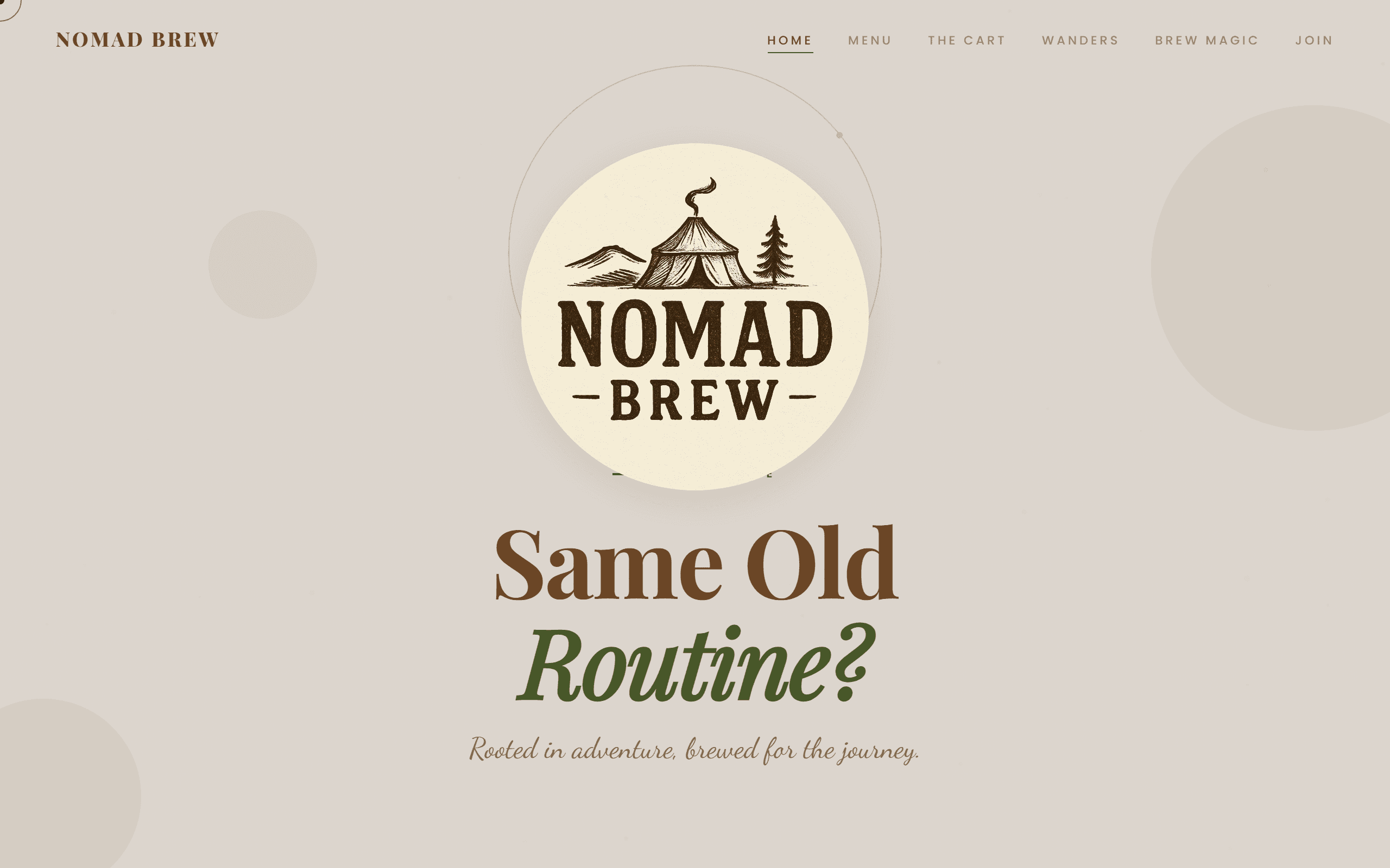 Nomad Brew website preview