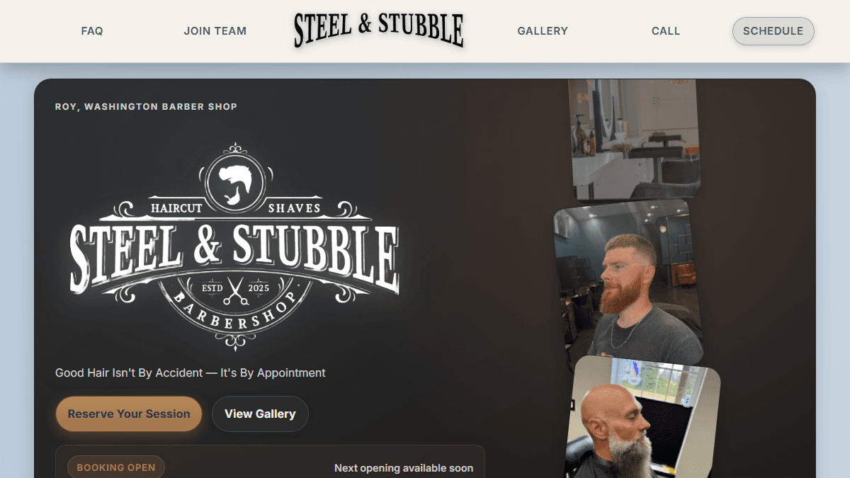 Steel & Stubble website preview