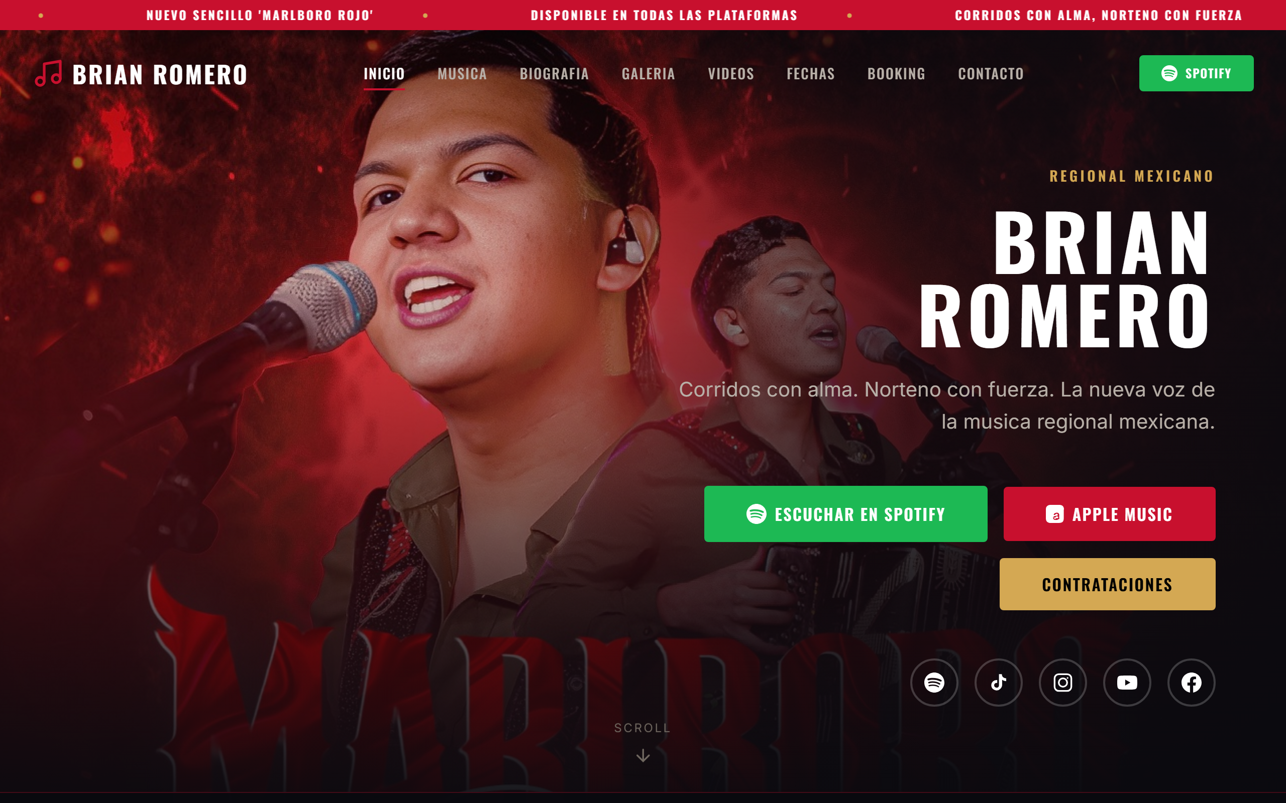 Brian Romero Music website screenshot